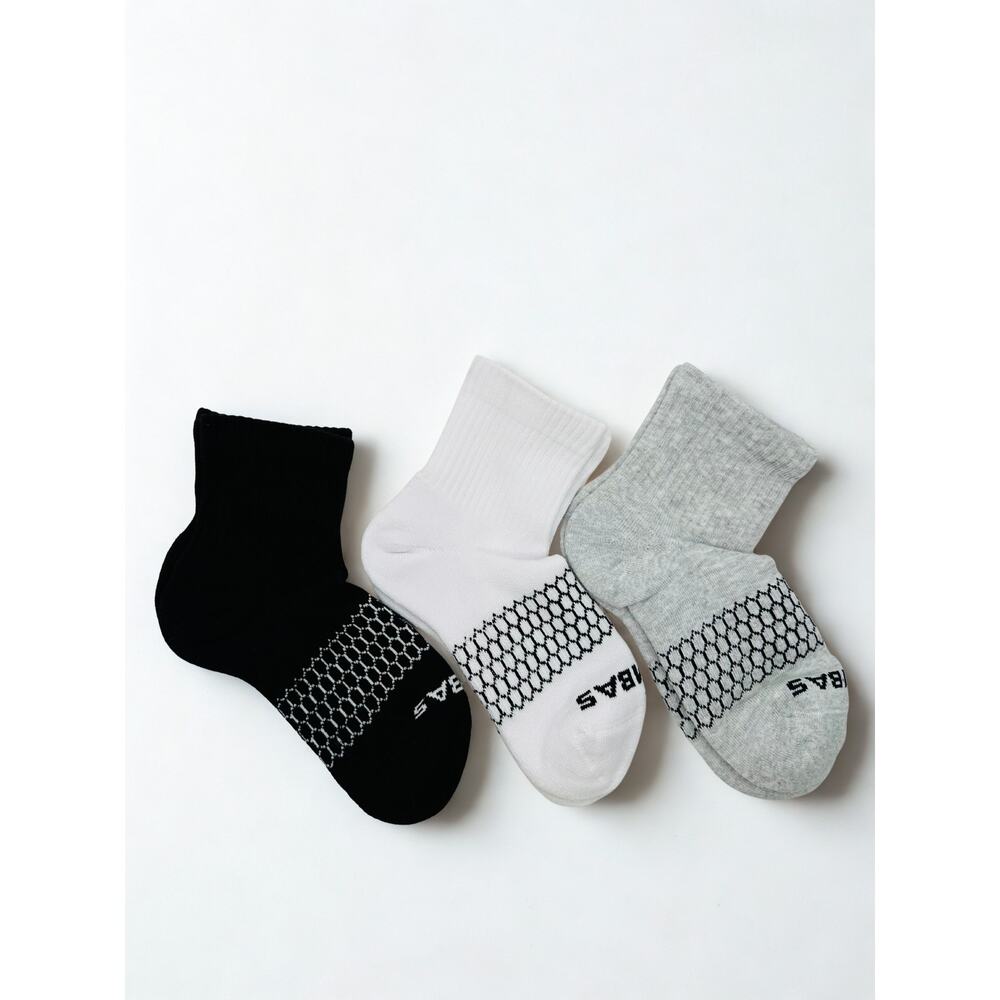 3 Pairs Bombas Quarter Socks Size Medium 6-10